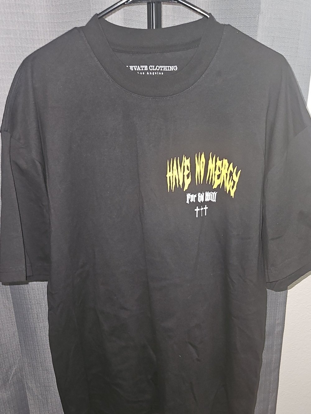 Black 'Have No Mercy' Graphic Tee - NWOT - XL - PUFFPRINT